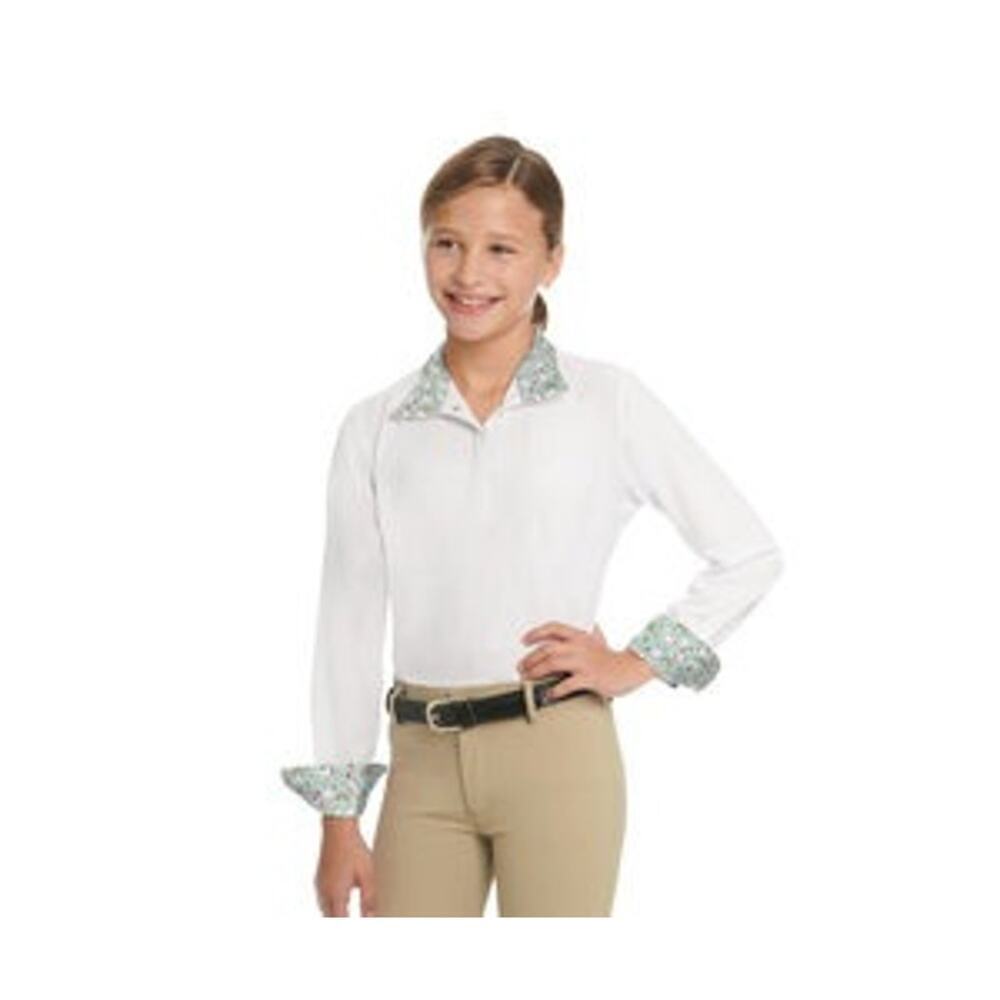 Ovation Kids Girl's White Ellie Quarter Snap Show Shirt Size Small